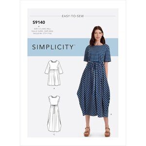 Simplicity S9140 Sewing Pattern Misses Pullover Relaxed Dresses Sizes XXS-XXL
